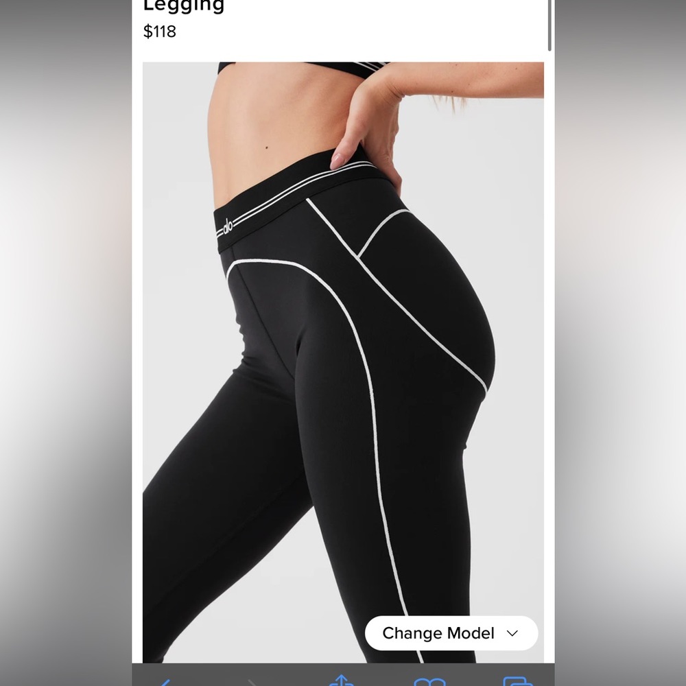 ALO Yoga  Airbrush High-Waist Heart Throb Legging-XXS-NWT - Picture 3 of 9